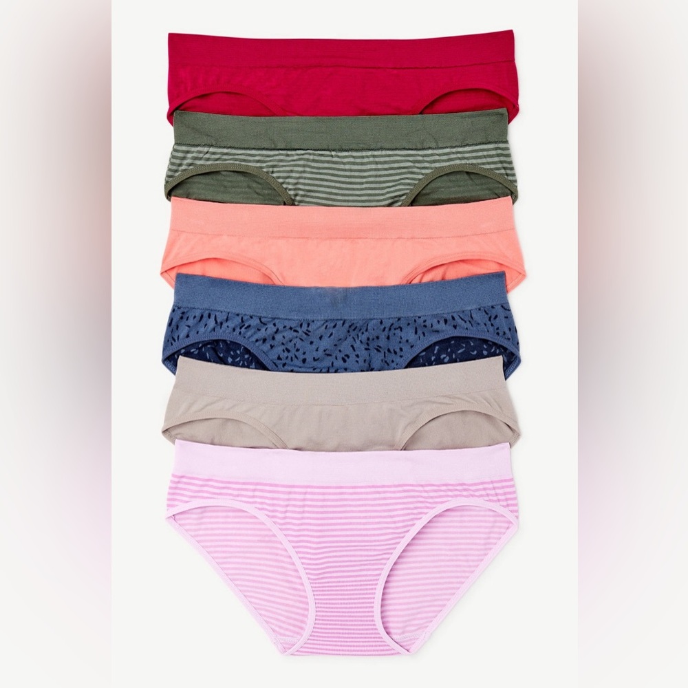 Joyspun Women’s Seamless Bikini Panties, 6-pack
